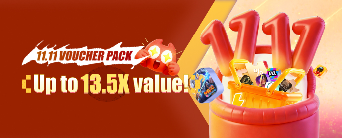 Download & Top up 11.11 Voucher Pack (Double 11 voucher, basic voucher pack, epic voucher pack) App at JollyMax