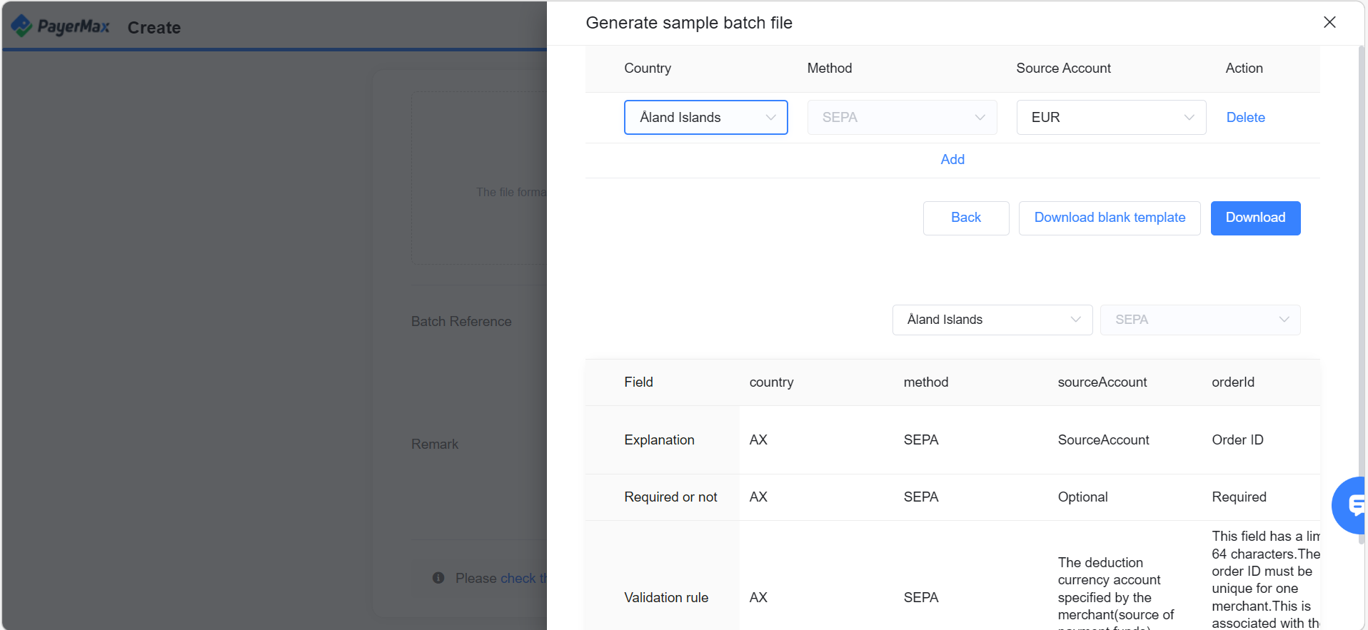 Select Country to Generate Template