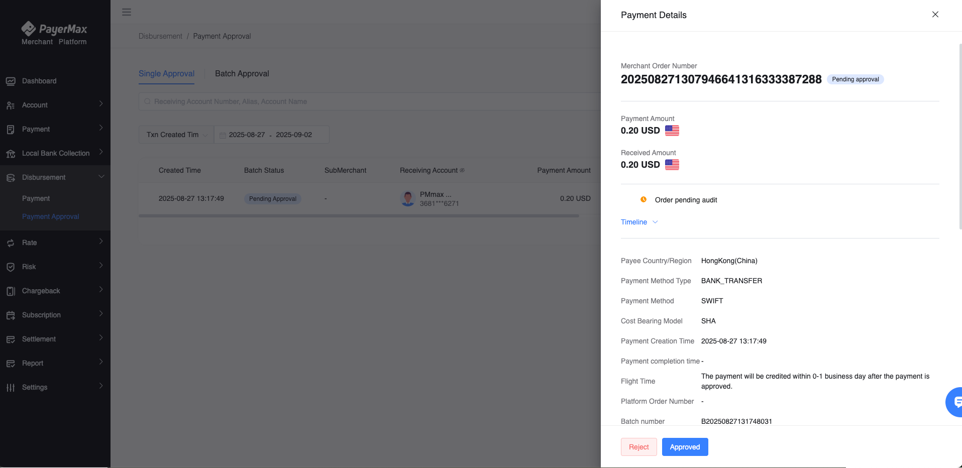 Payment Approval Details