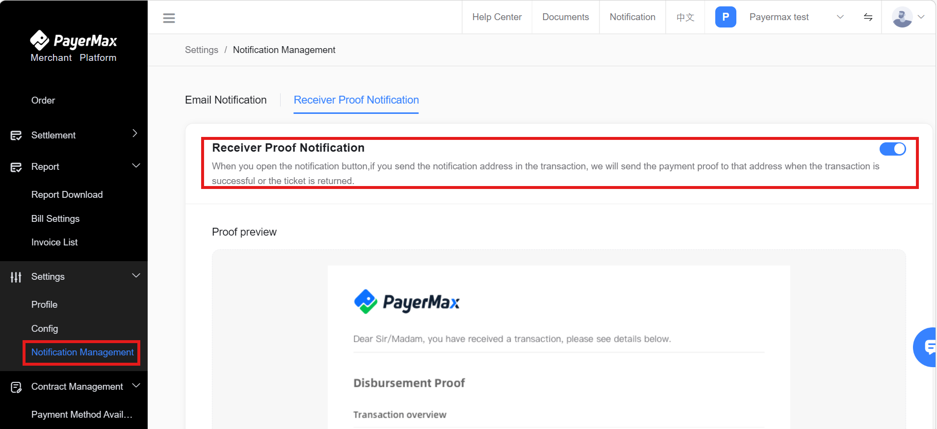 Automatic Proof Sending Settings