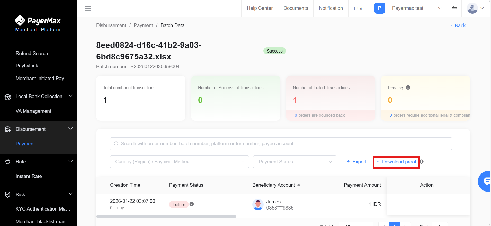 Batch Payment Proof Download